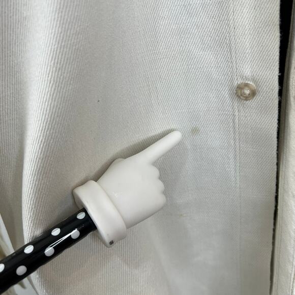 Vintage Men's White Denim Long Sleeve Button Cuff Button Down Shirt VTG - Picture 8 of 14